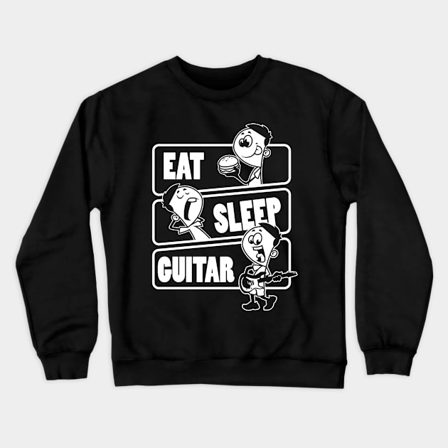 Eat Sleep Guitar Repeat - Gift for a guitar player graphic Crewneck Sweatshirt by theodoros20